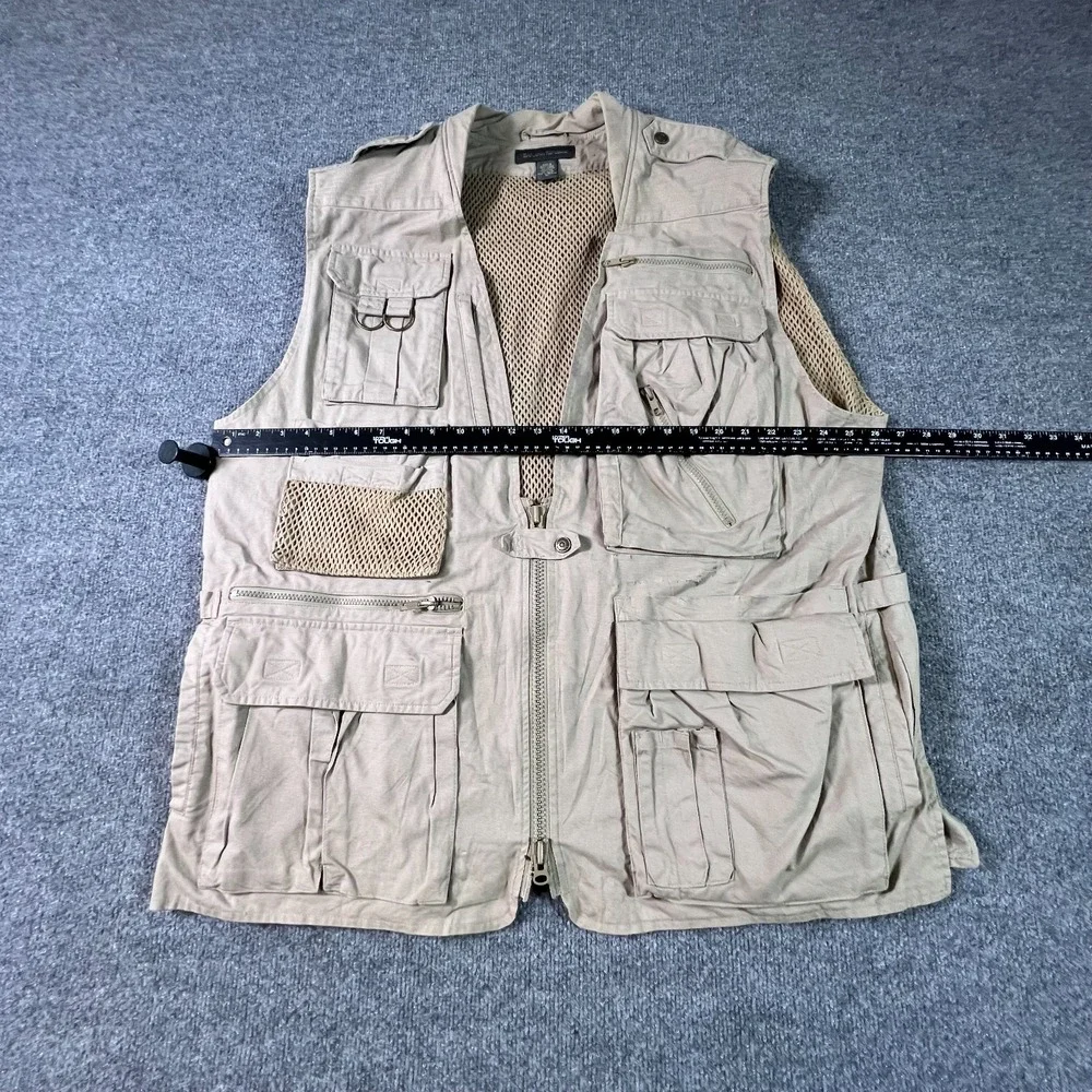 Banana Republic Mens XL Gray Utility Fishing Photography Vest Multi-Pocket Lined